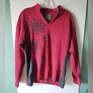 Woolrich red V neck sweater size M